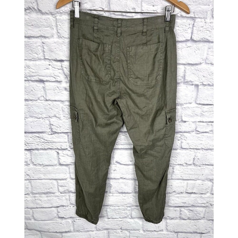 EVEREVE Women's Light Green Linen Blend Cargo Jogger Pants 27 - Picture 5 of 5